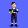 Profit Chart showing by businessman