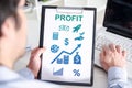 Profit concept on a clipboard Royalty Free Stock Photo