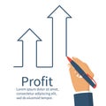 Profit concept, growing business graph