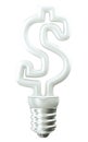 Profit: Dollar ccurrency symbol light bulb on white Royalty Free Stock Photo