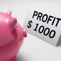 Profit Dollars Shows Revenue Earnings Piggy Savings