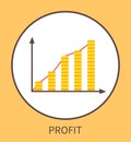 Profit Graphic with Charts in Form of Coin Stacks Royalty Free Stock Photo