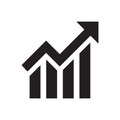 Profit growing icon. Isolated vector icon. Progress bar. Growing graph icon graph sign. Chart increase profit. Growth success Royalty Free Stock Photo