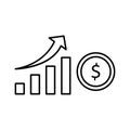 Profit Growth Vector Icon which can easily modify or edit Royalty Free Stock Photo
