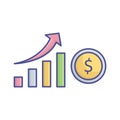 Profit Growth Vector Icon which can easily modify or edit Royalty Free Stock Photo
