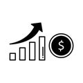 Profit Growth Vector Icon which can easily modify or edit Royalty Free Stock Photo