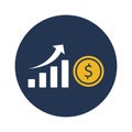 Profit Growth Vector Icon which can easily modify or edit Royalty Free Stock Photo