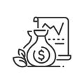 Profit growth - vector line design single isolated icon Royalty Free Stock Photo