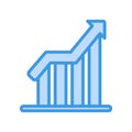 Profit icon in blue style about marketing and growth for any projects Royalty Free Stock Photo