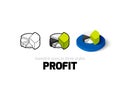 Profit icon in different style Royalty Free Stock Photo