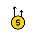 Profit vector line colour icon Royalty Free Stock Photo