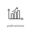 Profit and loss account icon. Trendy modern flat linear vector P