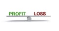 Profit loss balance on white