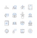 Profit and loss line icons collection. Income, Revenue, Expenses, Net, Margins, Costs, Assets vector and linear