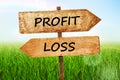 Profit and Loss signs. Royalty Free Stock Photo