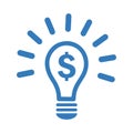 Profit making idea icon / blue vector Royalty Free Stock Photo