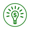 Profit making idea icon / green color Royalty Free Stock Photo