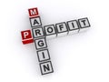 Profit margin word block on white