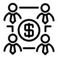 Profit shareholders icon, outline style