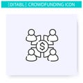 Profit sharing line icon. Editable illustration Royalty Free Stock Photo