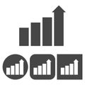 Profit sign graph concept - vector icons set
