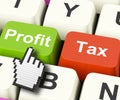 Profit Tax Computer Keys Show Paying Company Taxes Royalty Free Stock Photo