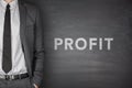 Profit text on blackboard Royalty Free Stock Photo