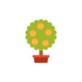 Profit tree coins money flat image style