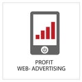 Profit Web-Advertising Simpel Logo Icon Vector Ilustration Royalty Free Stock Photo