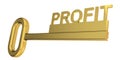 Profit word with golden key Royalty Free Stock Photo