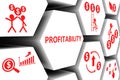 PROFITABILITY concept cell background 3d Royalty Free Stock Photo