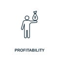 Profitability line icon. Thin style element from business administration collection. Simple Profitability icon for web design, Royalty Free Stock Photo