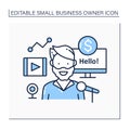 Profitable blogger line icon