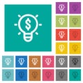 Profitable idea outline square flat multi colored icons