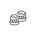 Profiterole clair line icon