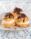 Profiterole Cream Puff, chocolate Royalty Free Stock Photo