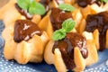 Profiteroles with chocolate Royalty Free Stock Photo