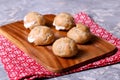 Profiteroles with cream. Delicious cakes made from choux pastry Royalty Free Stock Photo