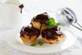 Profiteroles with cream