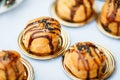 Profiteroles with pate on the holiday table