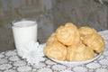 Profiteroles small culinary products of French cuisine from custard dough