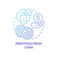 Profiting from CIAM blue gradient concept icon