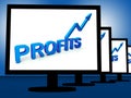 Profits On Monitors Showing Profitable Incomes