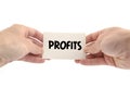 Profits text concept