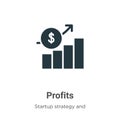 Profits vector icon on white background. Flat vector profits icon symbol sign from modern startup strategy and success collection Royalty Free Stock Photo