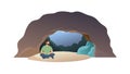 Person Meditating in a Cave: Solitude and Inner Peace, vector design Generative AI Royalty Free Stock Photo
