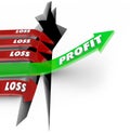 Proft Vs Loss Making Money Revenue Arrow Over Hole