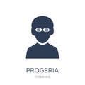 Progeria icon. Trendy flat vector Progeria icon on white background from Diseases collection Royalty Free Stock Photo