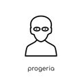 Progeria icon. Trendy modern flat linear vector Progeria icon on Royalty Free Stock Photo