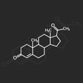 Progesterone chemical formula.